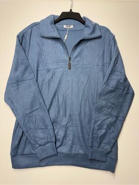 Coofandy Light Blue Half-Zip Pullover Sweater Size M
